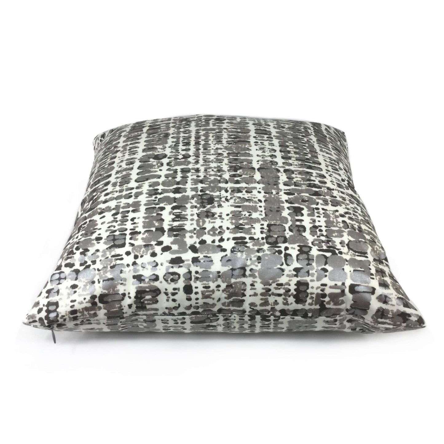 Metallic Silver Gray Cream Paint Splatter Abstract Pillow Cover Cushion Pillow Case Euro Sham 16x16 18x18 20x20 22x22 24x24 26x26 28x28 Lumbar Pillow 12x18 12x20 12x24 14x20 16x26 by Aloriam