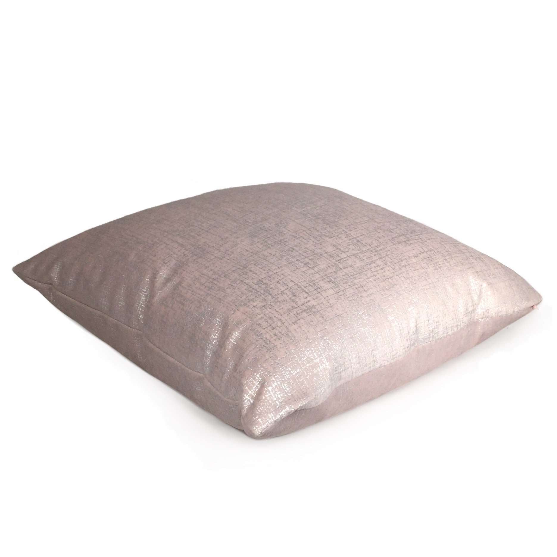 Metallic Silver Pink Velveteen Pillow Sham