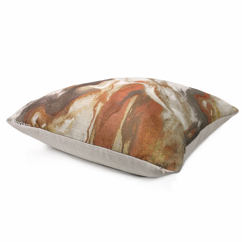 Miravel Copper Gold Brown Abstract Pillow Cover - Aloriam