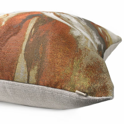 Miravel Copper Gold Brown Abstract Pillow Cover - Aloriam