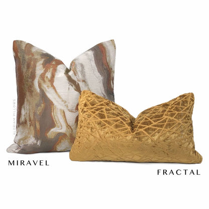 Miravel Copper Gold Brown Abstract Pillow Cover - Aloriam