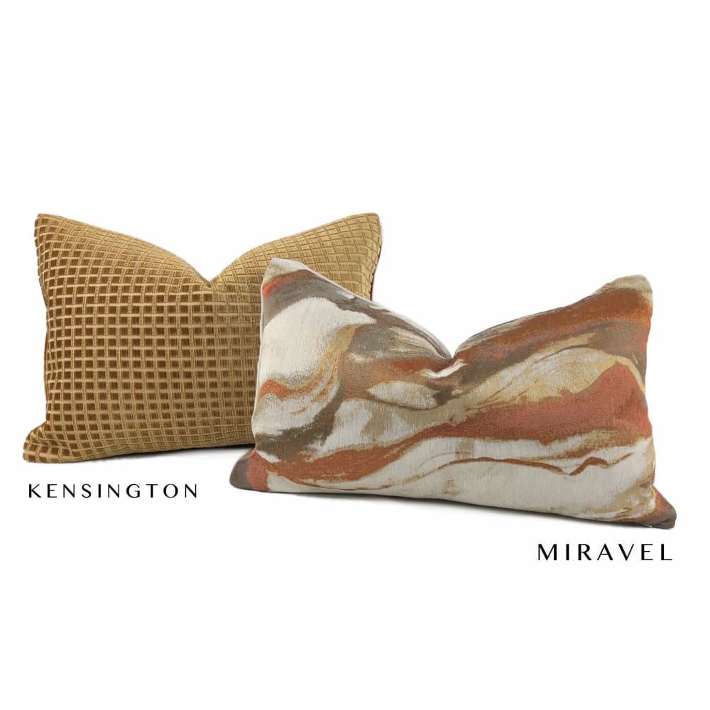 Miravel Copper Gold Brown Abstract Pillow Cover - Aloriam