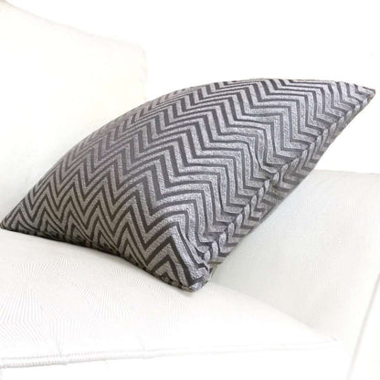 Modern Geometric Light Gray Dark Gray Chevron Zig Zag Upholstery Pillow Cushion Zipper Cover, Fits Lumbar 16" 18" 20" 22" 24" Inserts