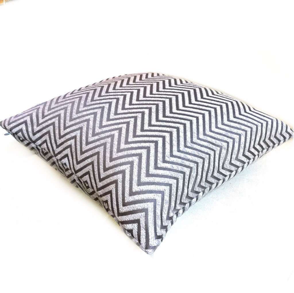 Modern Geometric Light Gray Dark Gray Chevron Zig Zag Upholstery Pillow Cushion Zipper Cover, Fits Lumbar 16" 18" 20" 22" 24" Inserts