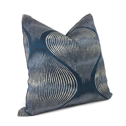 Modern Ogee Swirl Blue Teal Gray Pillow Cover Cushion Pillow Case Euro Sham 16x16 18x18 20x20 22x22 24x24 26x26 28x28 Lumbar Pillow 12x18 12x20 12x24 14x20 16x26 by Aloriam