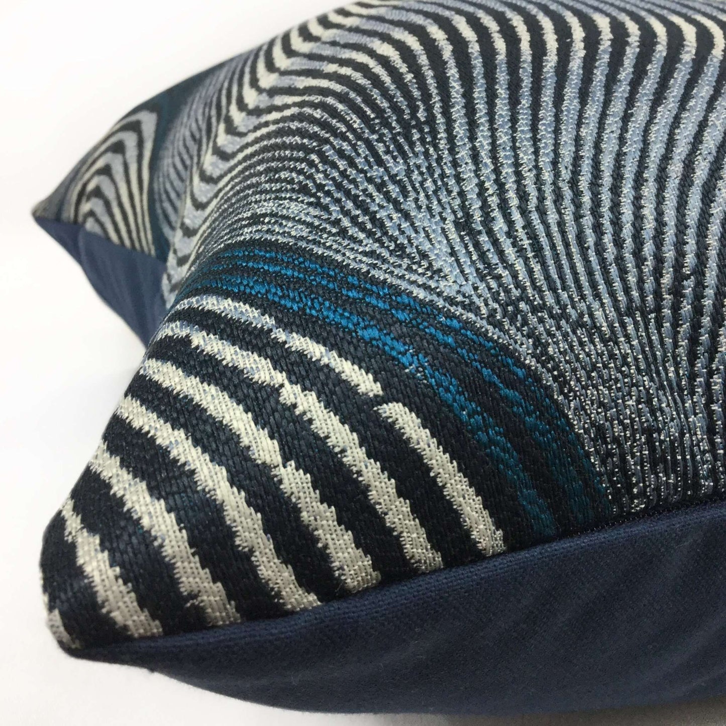 Modern Ogee Swirl Blue Teal Gray Pillow Cover Cushion Pillow Case Euro Sham 16x16 18x18 20x20 22x22 24x24 26x26 28x28 Lumbar Pillow 12x18 12x20 12x24 14x20 16x26 by Aloriam