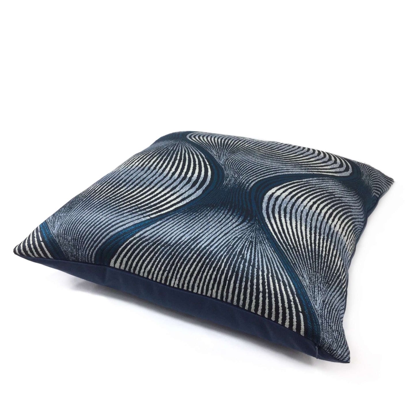 Modern Ogee Swirl Blue Teal Gray Pillow Cover Cushion Pillow Case Euro Sham 16x16 18x18 20x20 22x22 24x24 26x26 28x28 Lumbar Pillow 12x18 12x20 12x24 14x20 16x26 by Aloriam