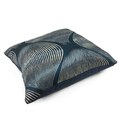 Modern Ogee Swirl Blue Teal Gray Pillow Cover Cushion Pillow Case Euro Sham 16x16 18x18 20x20 22x22 24x24 26x26 28x28 Lumbar Pillow 12x18 12x20 12x24 14x20 16x26 by Aloriam