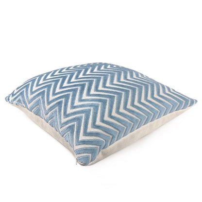 Monterrey Surf Blue Chevron Cut Velvet Pillow Cover - Aloriam