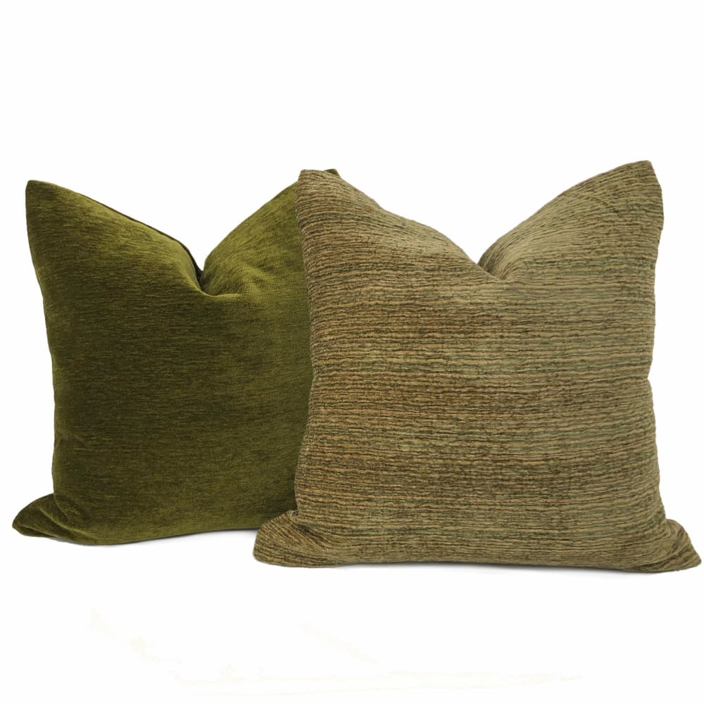 Moss Green Chenille Pillow Cover - Aloriam