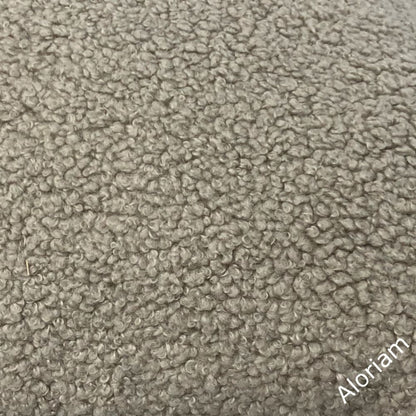 Mushroom Taupe Sherpa Faux Sheepskin Boucle Pillow Cover - Aloriam