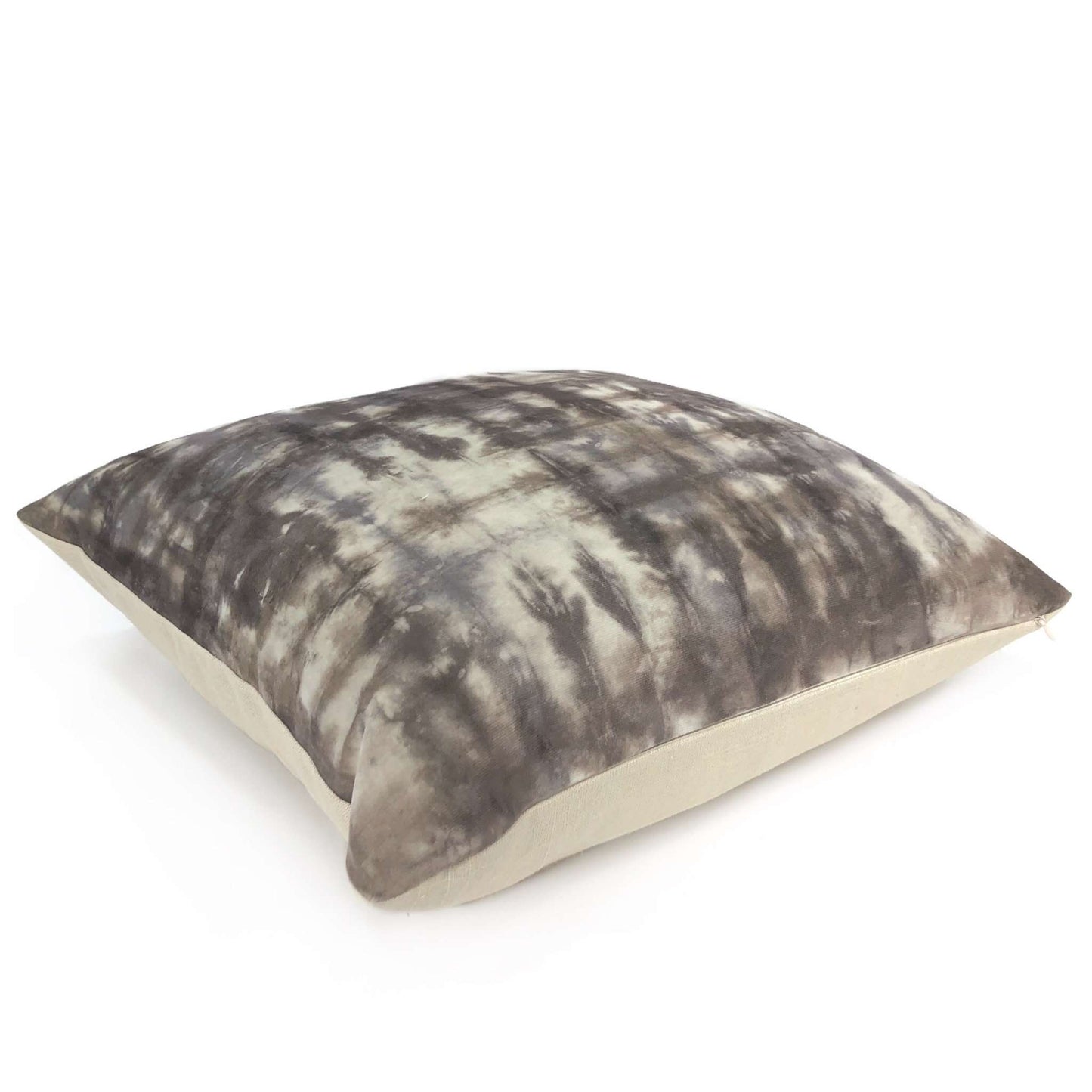 Nari Taupe Gray Cream Tie Dyed Velvet Pillow Cover