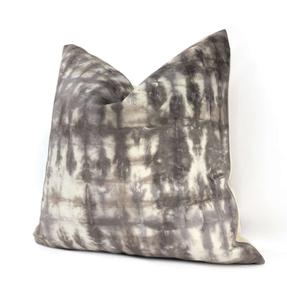 Nari Taupe Gray Cream Tie Dyed Velvet Pillow Cover