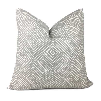 Nate Berkus Tribal Maze Gray Cream Cotton Print Pillow Cover