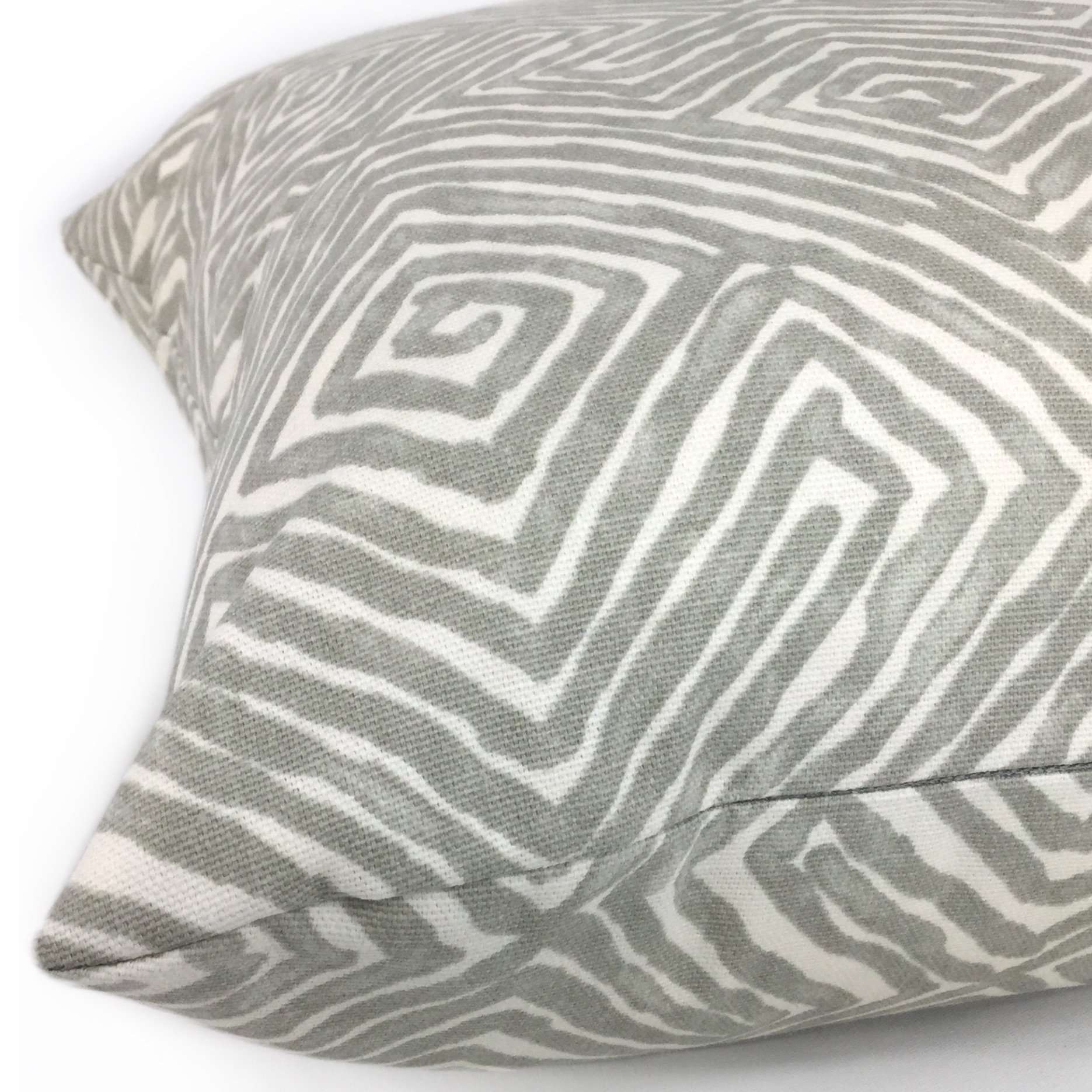 Nate Berkus Tribal Maze Gray Cream Cotton Print Pillow Case