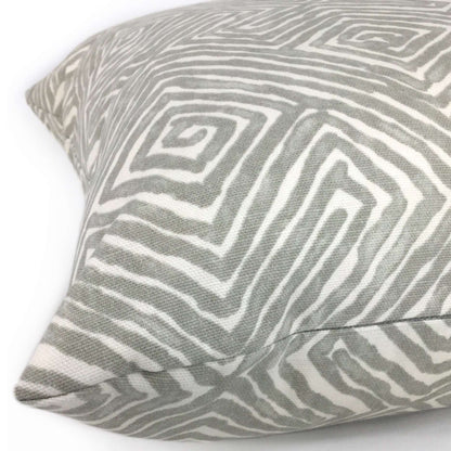 Nate Berkus Tribal Maze Gray Cream Cotton Print Pillow Case