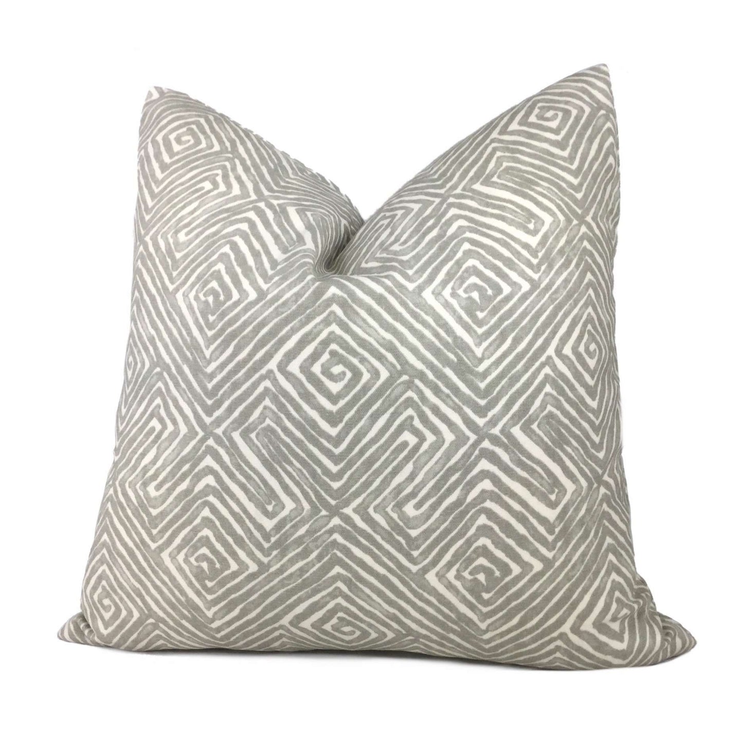 Nate Berkus Tribal Maze Gray Cream Cotton Print Throw Pillow Cover