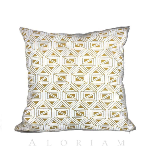 Nate Berkus Yellow White Geometric Pillow