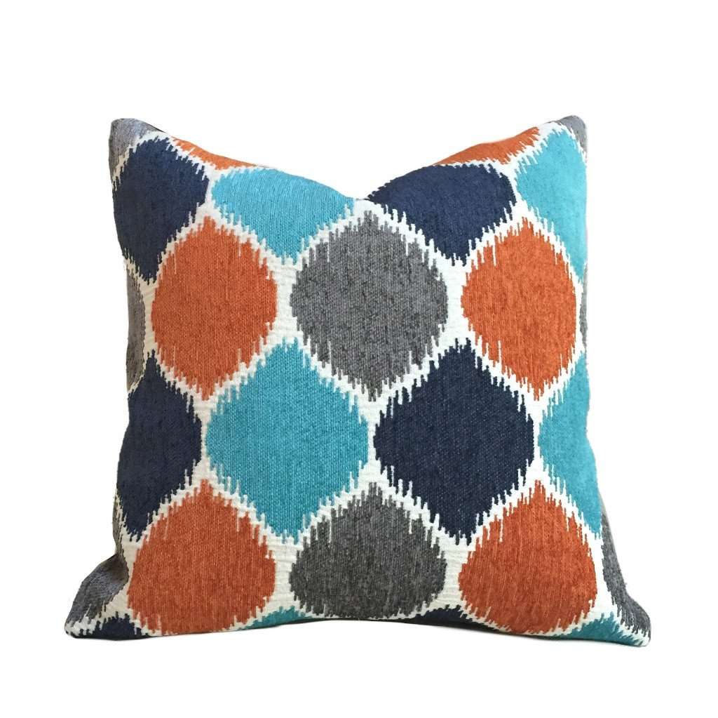 Orange blue shops pillows