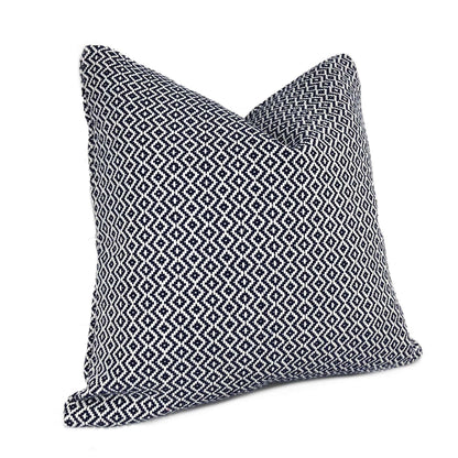 Navy Blue White Basketweave Diamonds Pillow Cover Cushion Pillow Case Euro Sham 16x16 18x18 20x20 22x22 24x24 26x26 28x28 Lumbar Pillow 12x18 12x20 12x24 14x20 16x26 by Aloriam