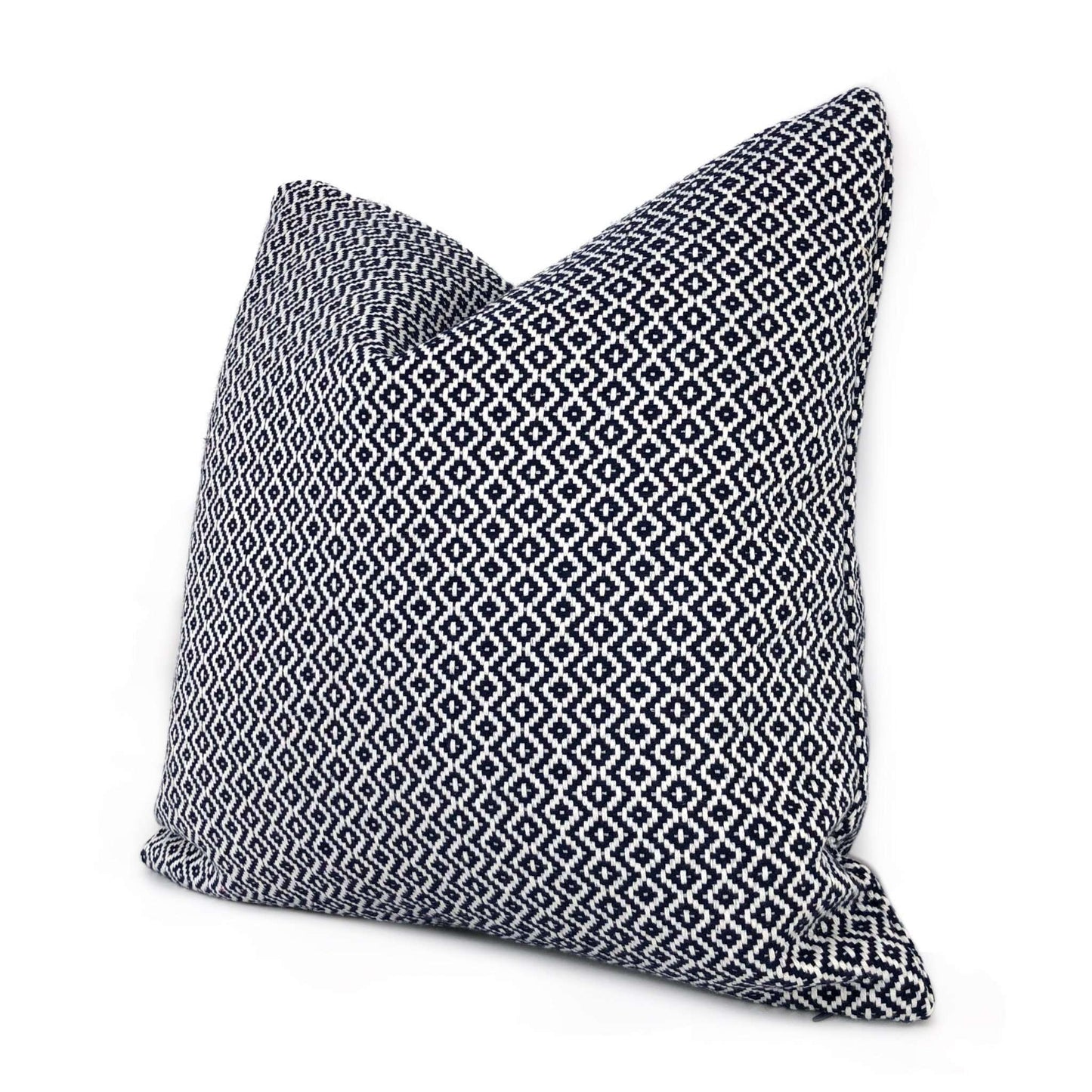 Navy Blue White Basketweave Diamonds Pillow Cover Cushion Pillow Case Euro Sham 16x16 18x18 20x20 22x22 24x24 26x26 28x28 Lumbar Pillow 12x18 12x20 12x24 14x20 16x26 by Aloriam