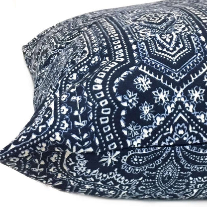 Navy Blue White Paisley Pillow Cover Cushion Pillow Case Euro Sham 16x16 18x18 20x20 22x22 24x24 26x26 28x28 Lumbar Pillow 12x18 12x20 12x24 14x20 16x26 by Aloriam