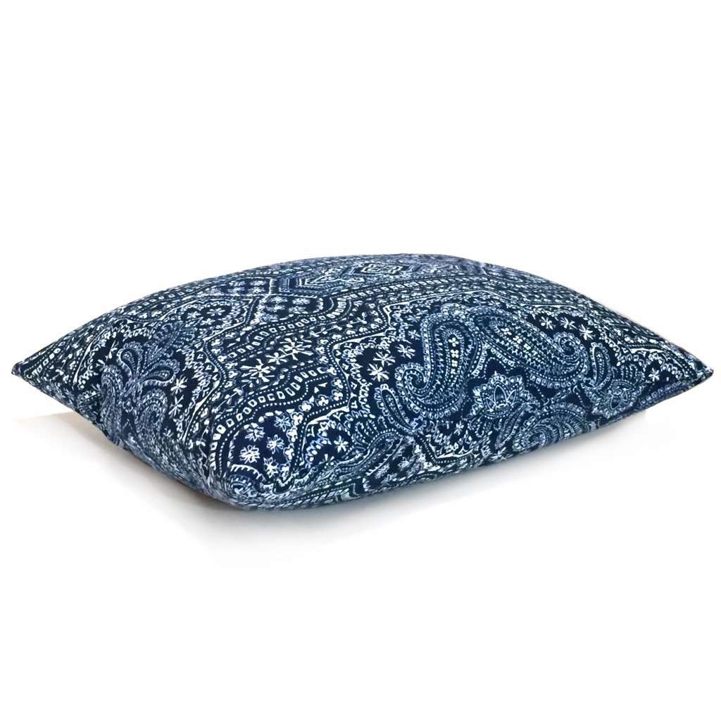 Navy Blue White Paisley Pillow Cover Cushion Pillow Case Euro Sham 16x16 18x18 20x20 22x22 24x24 26x26 28x28 Lumbar Pillow 12x18 12x20 12x24 14x20 16x26 by Aloriam