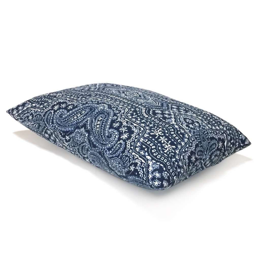 Navy Blue White Paisley Pillow Cover Cushion Pillow Case Euro Sham 16x16 18x18 20x20 22x22 24x24 26x26 28x28 Lumbar Pillow 12x18 12x20 12x24 14x20 16x26 by Aloriam