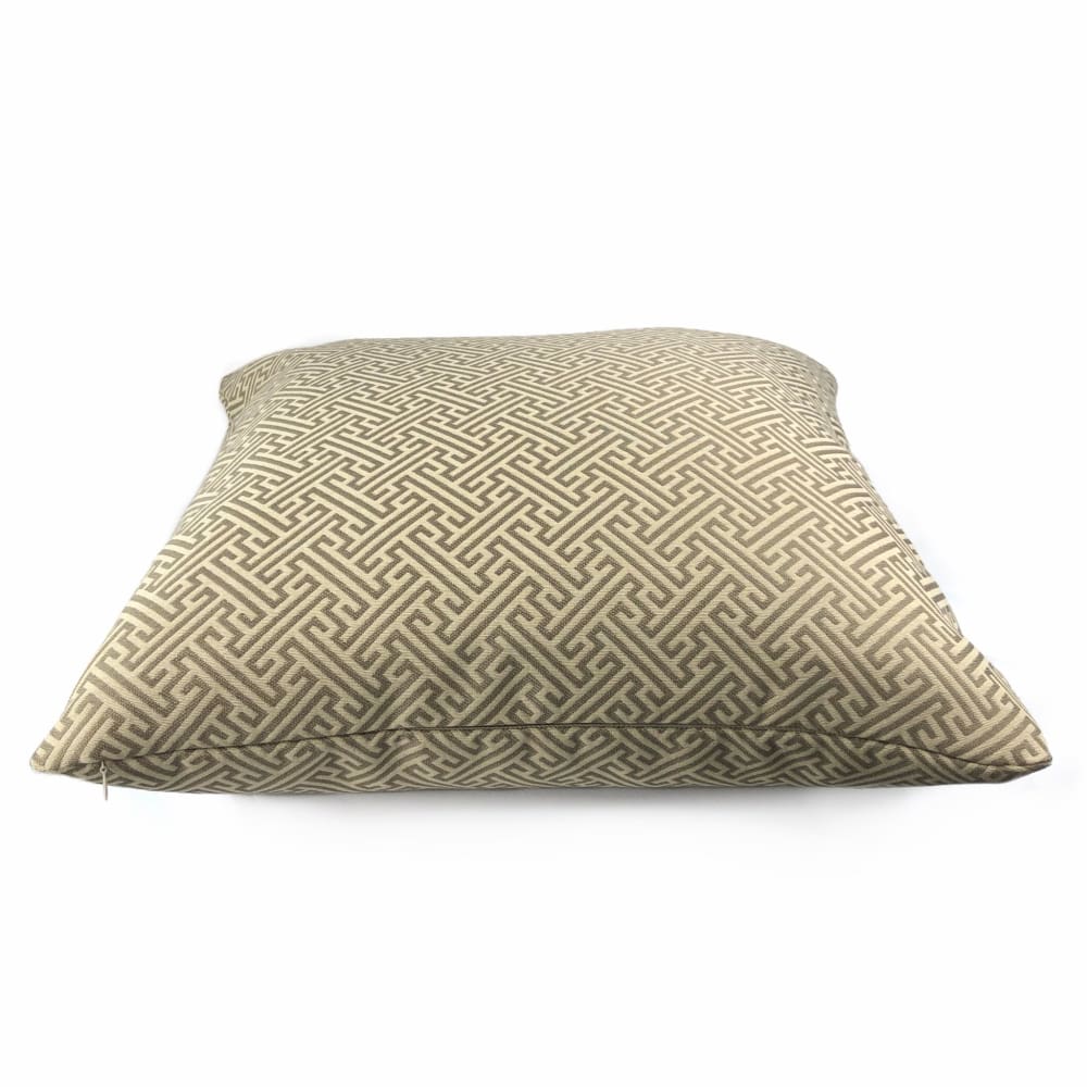 Naxos Taupe Brown Beige Greek Key Pillow Cover - Aloriam