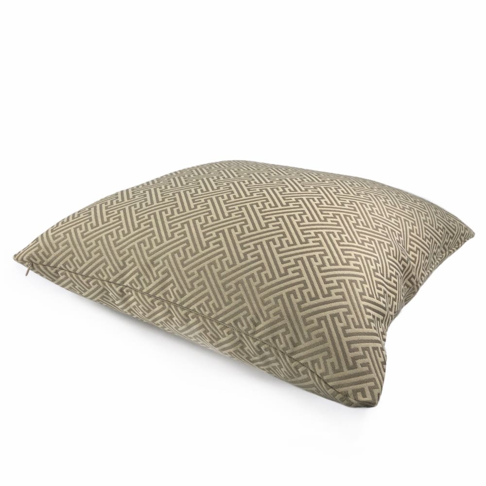 Naxos Taupe Brown Beige Greek Key Pillow Cover - Aloriam