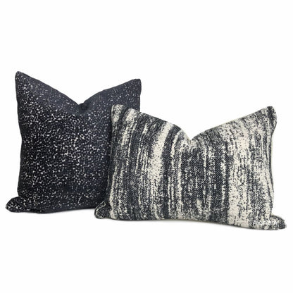 Newport Black Cream Abstract Texture Pillow Cover - Aloriam