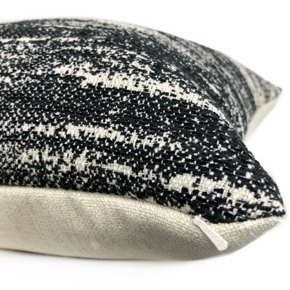 Newport Black Cream Abstract Texture Pillow Cover - Aloriam