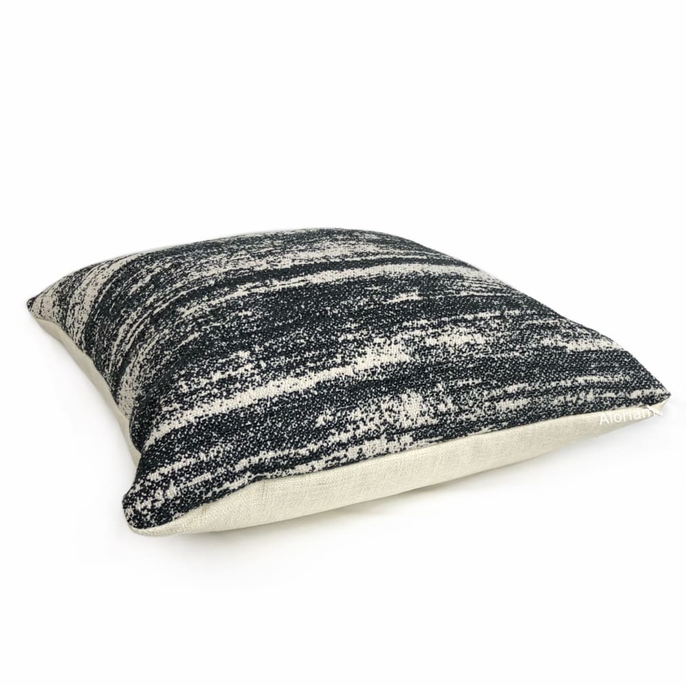 Newport Black Cream Abstract Texture Pillow Cover - Aloriam