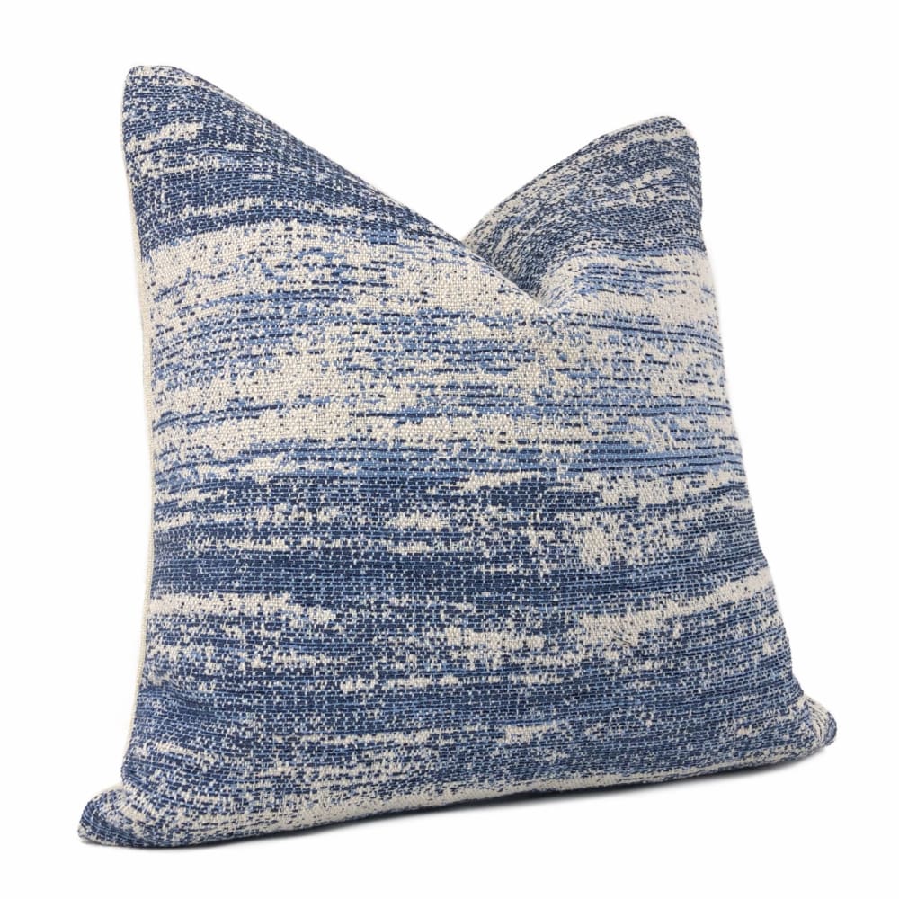 Newport Blue Cream Abstract Texture Pillow Cover - Aloriam