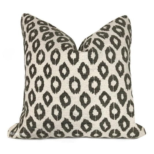 Nola Espresso Dark Brown Cream Animal Dots Pillow Cover - Aloriam