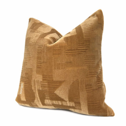 Oslow Mid-Century Modern Adobe Brown Mohair Velvet Pillow Cover (Brunschwig & Fils Fabric) - Aloriam