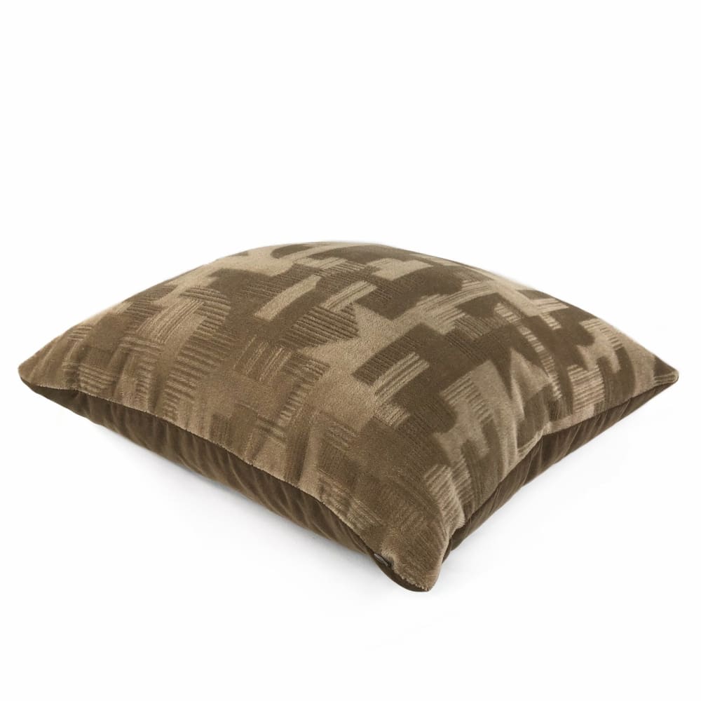 Oslow Mid-Century Modern Brown Mohair Velvet Pillow Cover (Brunschwig & Fils Fabric) - Aloriam