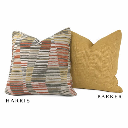 Parker Ochre Yellow Herringbone Pillow Cover - Aloriam