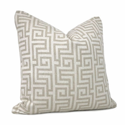 Parthenon Ecru Beige Greek Key Pillow Cover - Aloriam