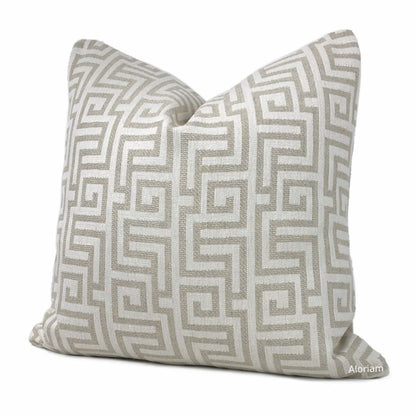 Parthenon Ecru Beige Greek Key Pillow Cover - Aloriam