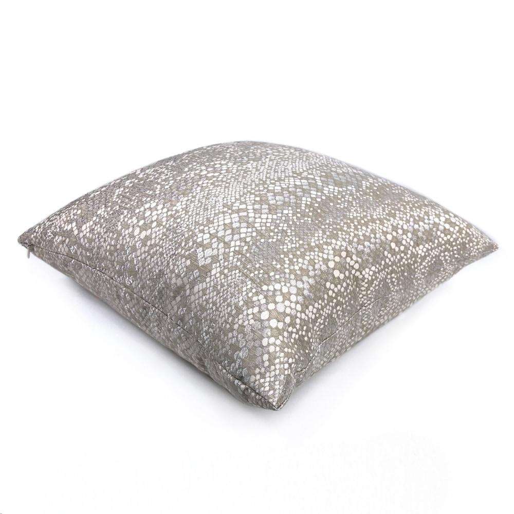 Pearlescent Python Snakeskin Gray Beige Taupe Throw Pillow 16x16 18x18 20x20 22x22