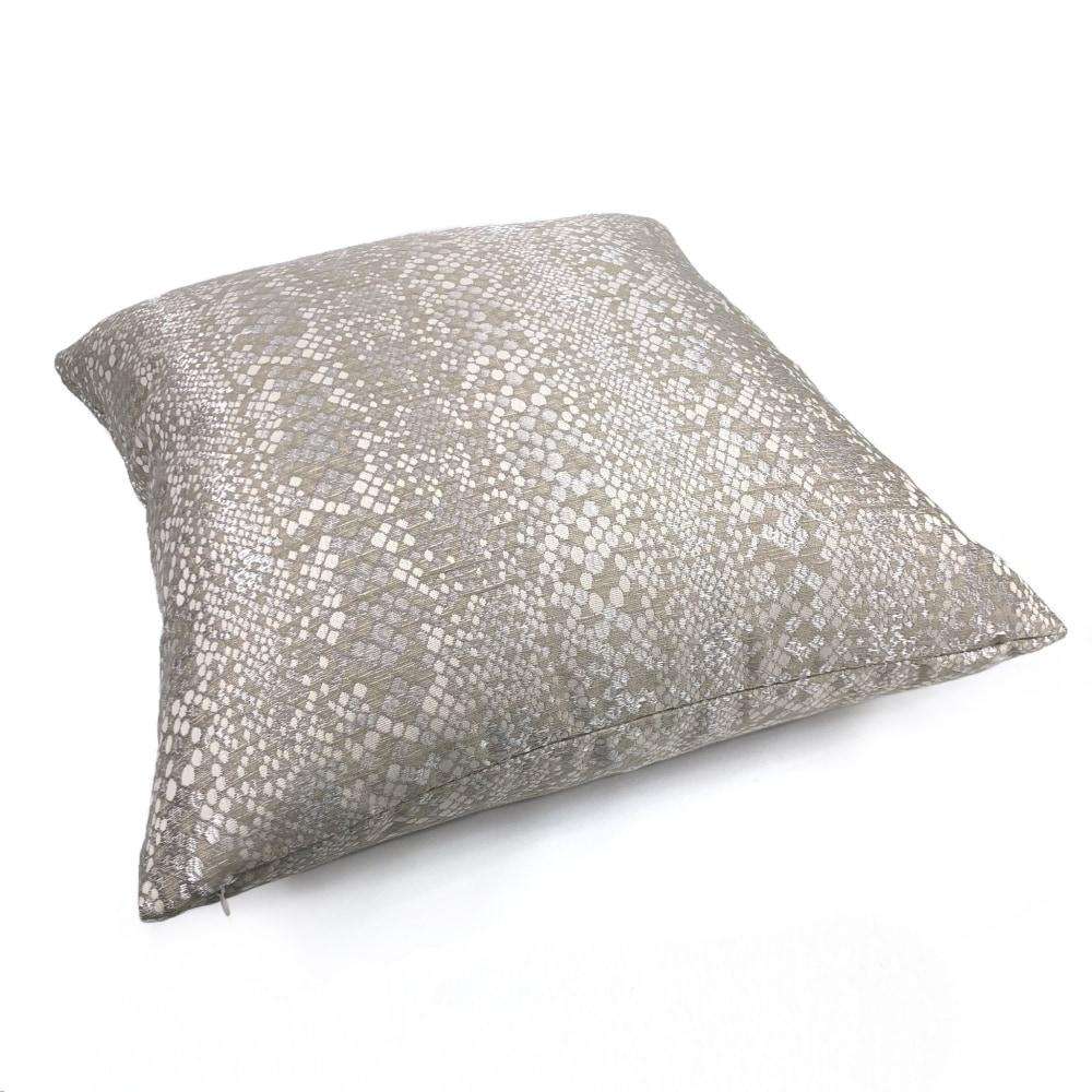 Pearlescent Python Snakeskin Gray Beige Taupe Cushion 16x16 18x18 20x20 22x22 24x24 26x26 28x28