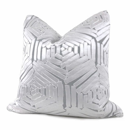 Percival Cloud Gray Freeform Hexagons Pillow Cover - Aloriam