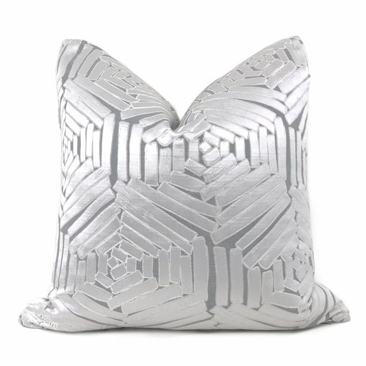 Percival Cloud Gray Freeform Hexagons Pillow Cover - Aloriam