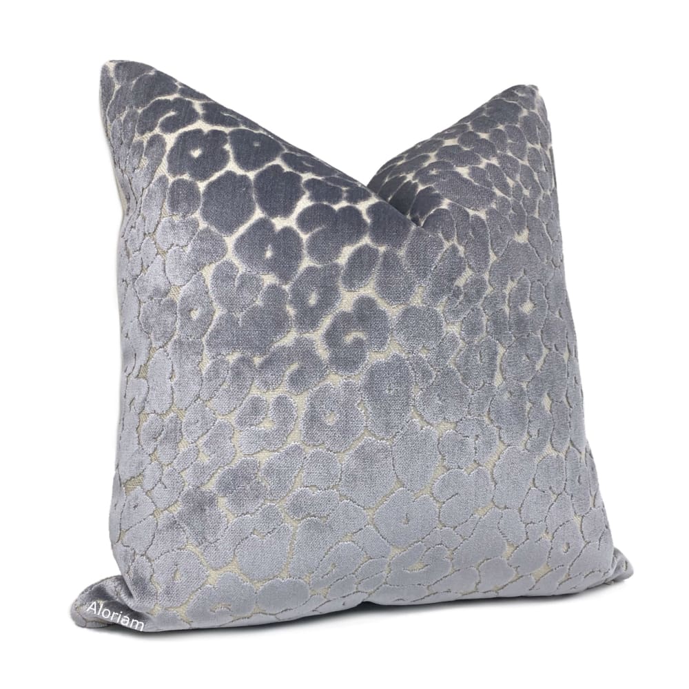 Phoebe Dusk Gray Leopard Velvet Pillow Cover - Aloriam