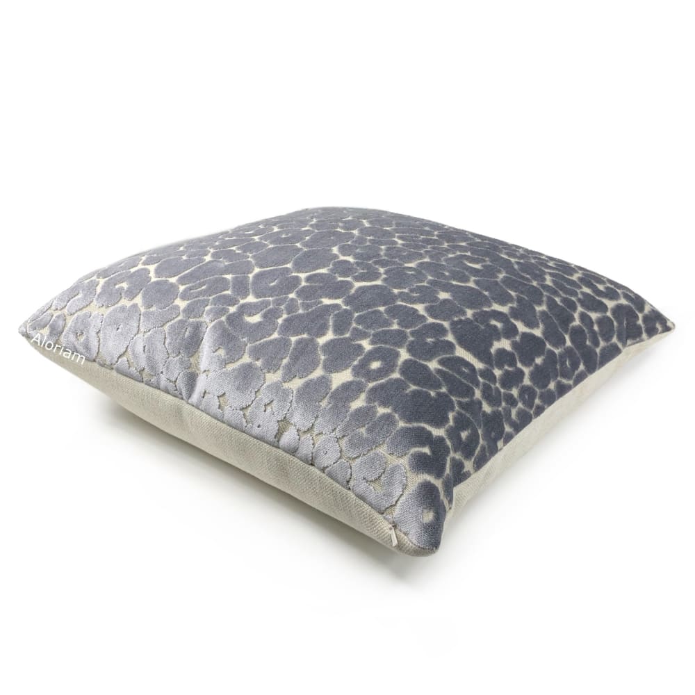 Phoebe Dusk Gray Leopard Velvet Pillow Cover - Aloriam