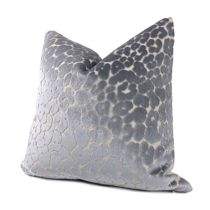 Phoebe Dusk Gray Leopard Velvet Pillow Cover - Aloriam