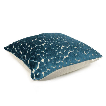 Phoebe Peacock Blue Leopard Velvet Pillow Cover - Aloriam