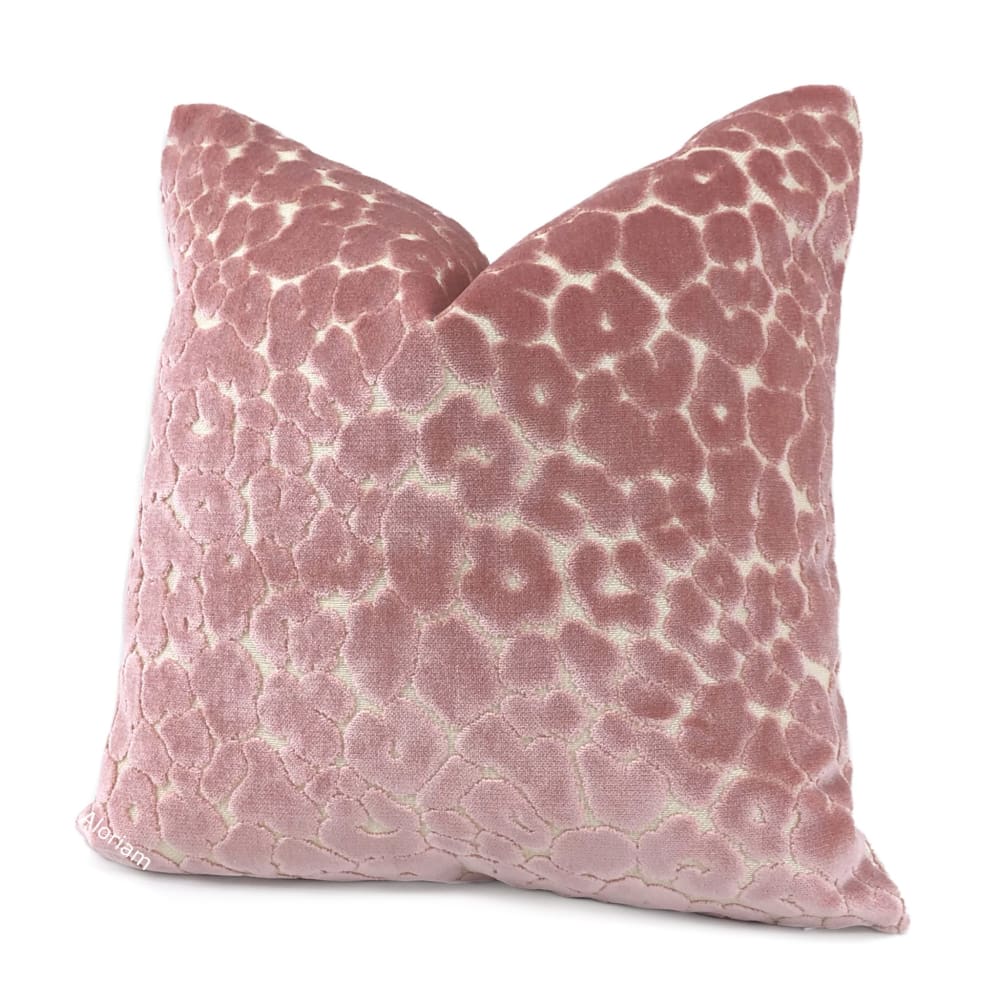 Phoebe Rose Pink Leopard Velvet Pillow Cover - Aloriam