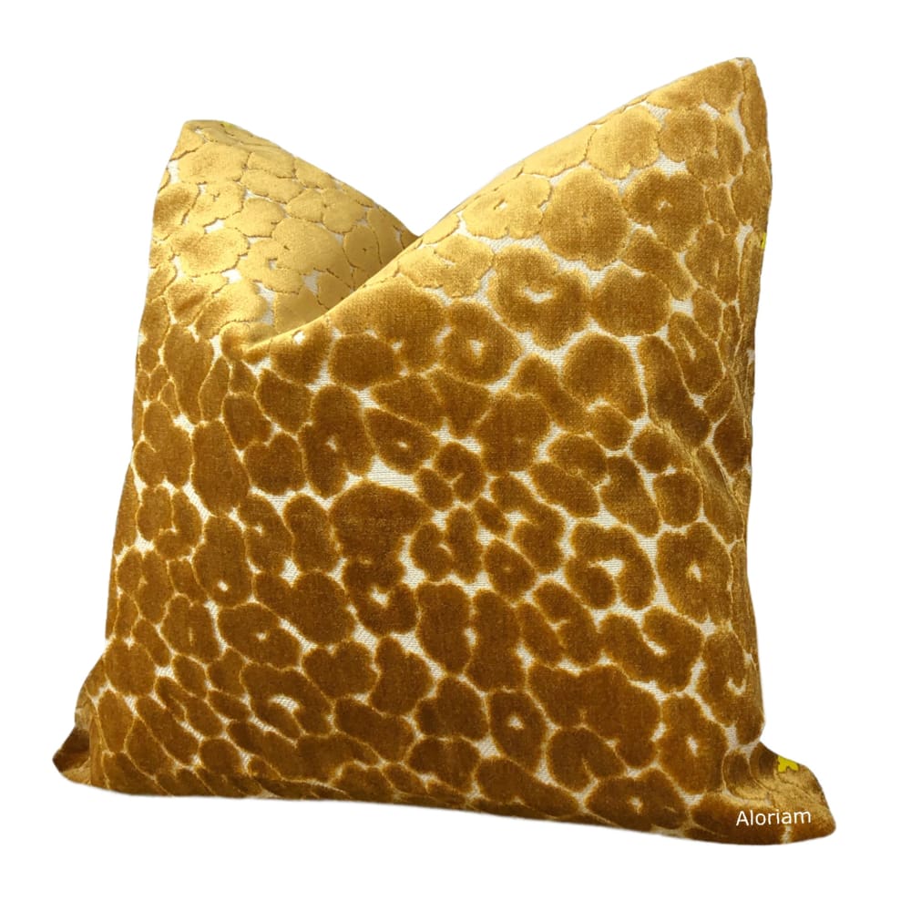 Phoebe Sahara Gold Leopard Velvet Pillow Cover - Aloriam